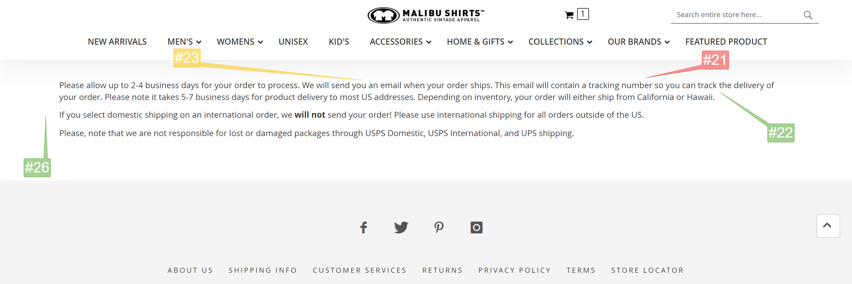 MALIBU SHIRTS Order Status & Tracking
